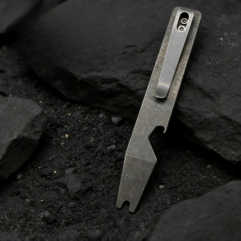 Titanium Pry Bar - Titan-Brechstange EDC Multifunktionswerkzeug Flaschenöffner Schraubendreher Schlüsselanhänger