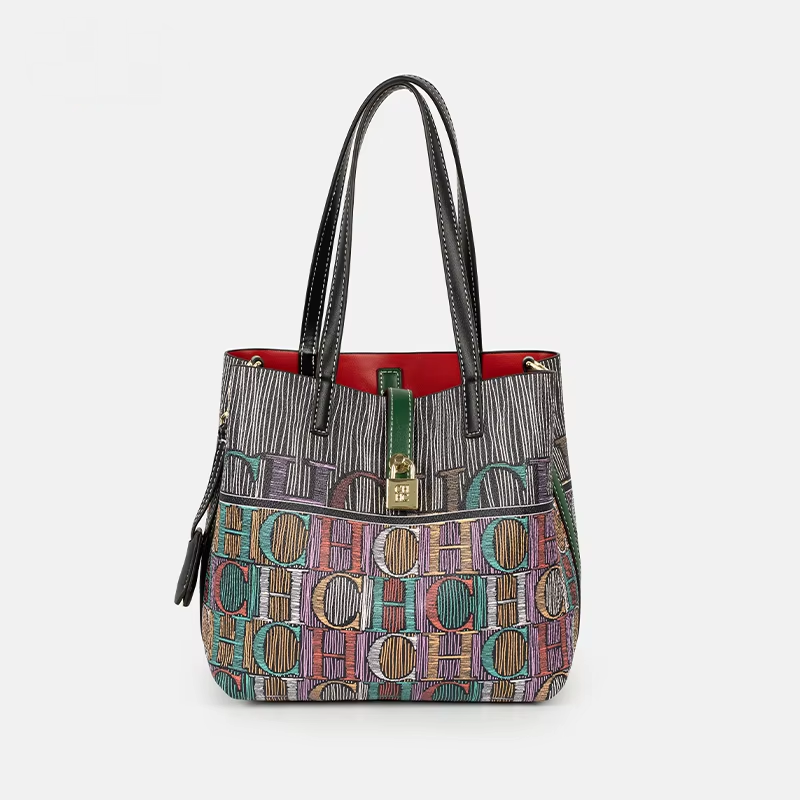 Edc Carry Bag - CH Art Farbbedruckte Handtasche mit einfarbigem