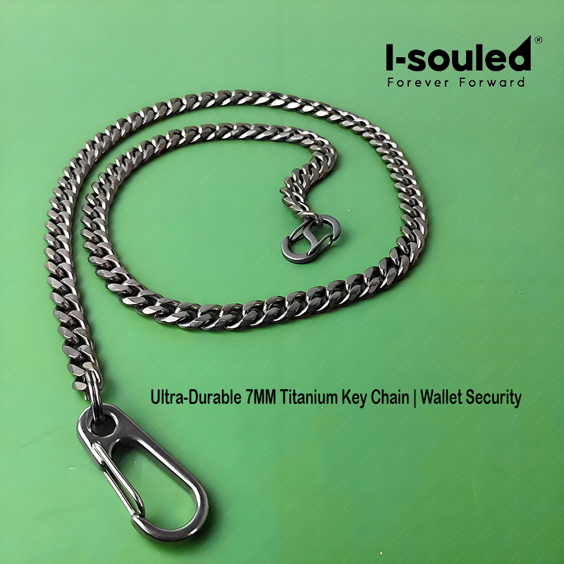 Wallet Slim Titanium - I-souled 7MM Titan-Geldbörsenkette mit Schnellverschluss -