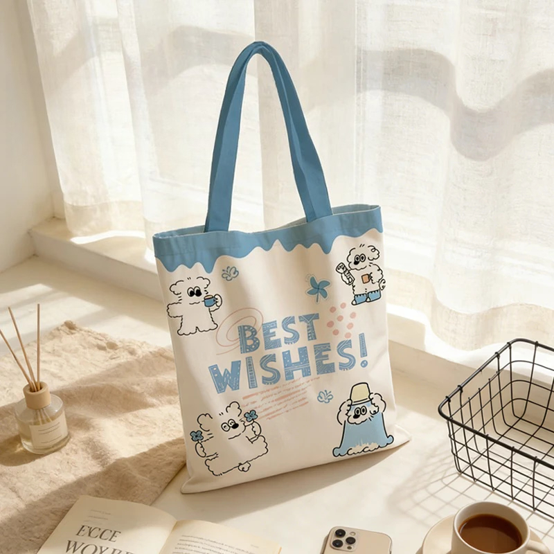 Edc Carry Bag - Neue Cartoon-Comic-bedruckte Canvas-Tasche für Damen, Schulterhandtasche,