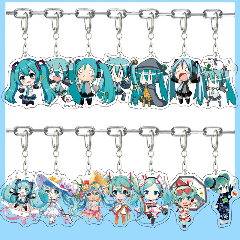 Carabiner Keychain - Hatsune Miku Anime Acryl-Figur Niedlicher Taschenanhänger