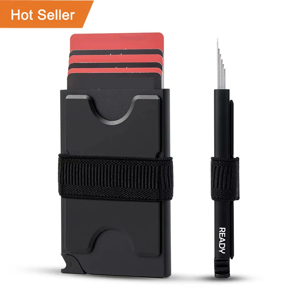 Wallet Slim Titanium - Schlanke Geldbörse für Herren, Titan, Aluminium,